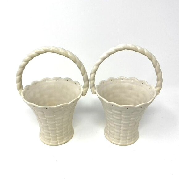 Target Home Set Of 2 Ceramic Mini Baskets Springtime Easter Decor - Picture 3 of 11